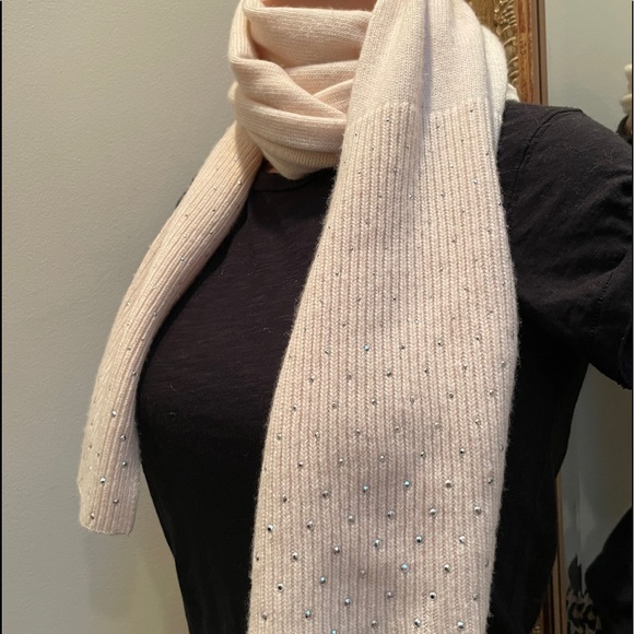 J CREW |  cashmere skinny scarf with beaded detail - Picture 1 of 8